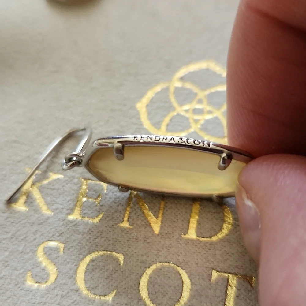 Kendra Scott Framed Dani Silver Drop Earrings NWT - Picture 5 of 7